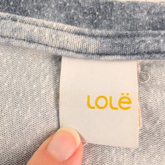 LOLE Oversized Batwing 3/4 Blue Marble Athleisure Pullover Women's Large - Picture 2 of 9